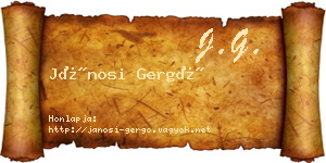 Jánosi Gergő névjegykártya
